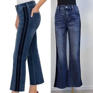 Liverpool Gilmore Crop Straight leg Jeans w/ Velvet Tuxedo Stripe Size 2/26